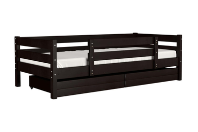 ГЛОРИЯ кровать одинарная Орех Тёмный с бортиком (Бравомебель)