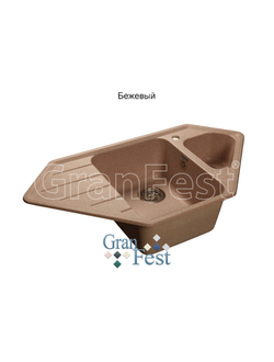 Керамическая мойка Granfest Гранфест CORNER GF-C950E 2 секционная мойка с отверстием под смеситель