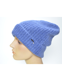 Шапка Vizio Италия 1416 лазурная кашемир с отворотом