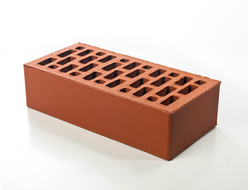 Кирпич красный гладкий щелевой 1NF 250х120х65мм М150 Braer