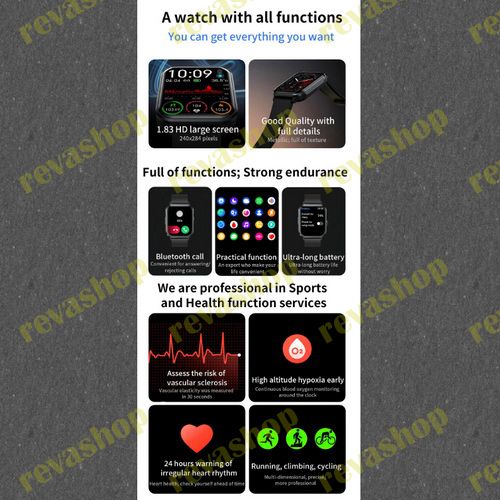 Описание: • Жизнь Водонепроницаемый : Эти умные часы водонепроницаемы, что делает их идеальными для 