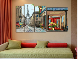 Модульная картина "Улочки Парижа"