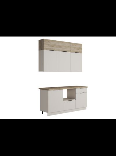 Бохо кухня 1,8 м Дуб Крафт Серый/Кашемир