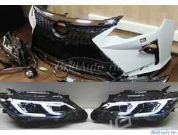 Обвес Toyota Camry V50, V55 в стиле Lexus + фары Mersedes