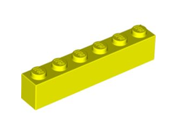 Brick 1 x 6, Neon Yellow (3009 / 6380130)