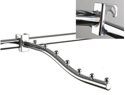 M007 Кронштейн волнообразный хром 7 шариков на овальную трубу усиленный L=350 мм