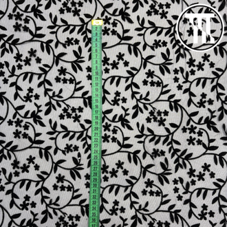 Сетка флок "Веточки", цв. Черный