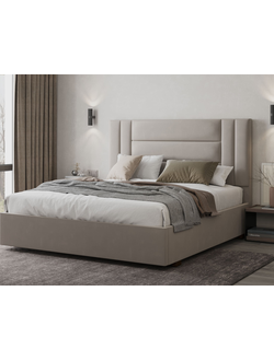 Кровать  двуспальная, MyCloud Орлеан с подъемным механизмом, бельевым ящиком, мягкое изголовье, фигурная спинка