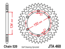 Звезда ведомая алюминиевая JT JTA460.47 (JTA460-47) (A460-47) для Kawasaki Off Road