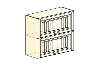 Бавария Шкаф навесной L800 Н720 (2 дв. гл. гориз.)