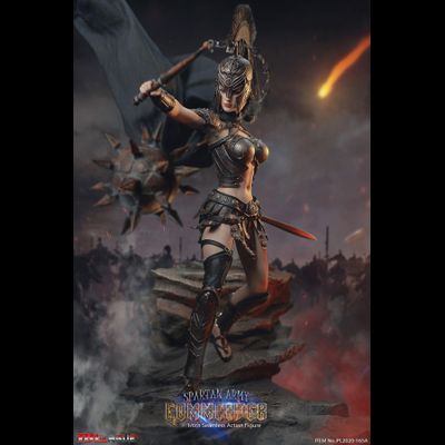 Спартанка-командир в черной броне - Коллекционная ФИГУРКА 1/6 scale - Spartan Army Black Commander (PL2020-165A)  - TBLeague