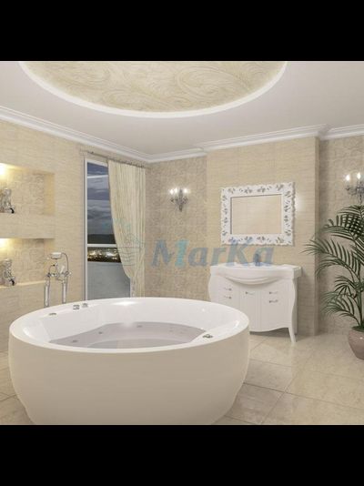 Ванна акриловая 1Марка 1,8*1,8 ОМЕГА круглая 600л (каркас+панель)