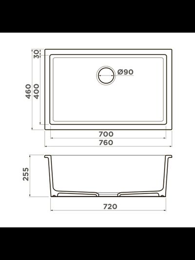 Мойка OMOIKIRI OKINOSHIMA 76-U/I G-MATT
