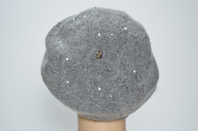 Визио Италия берет с пайетками 1350 серый