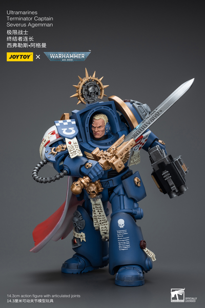 Капитан-терминатор Ультрамаринов (Warhammer 40k) - КОЛЛЕКЦИОННАЯ ФИГУРКА 1/18 Ultramarines Terminator Captain Severus Agemman (JT9916) - JOYTOY