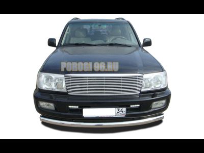 Защита переднего бампера (радиус) d76 для Toyota Land Cruiser 100 (1998-2006)