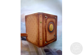 кожаный ежедневник в винтажном стиле с тиснением головы льва