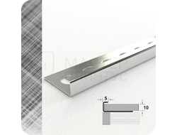 Профиль окантовочный для плитки Лука К 10НСК(304).2700.001 Кросс брашинг серебро
