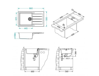 Мойка Alveus Cadit 40 белый