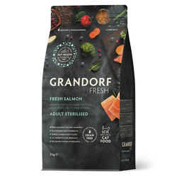 Grandorf Fresh для стерилизованных кошек и кастрированных котов с лососем и бататом, 2 кг