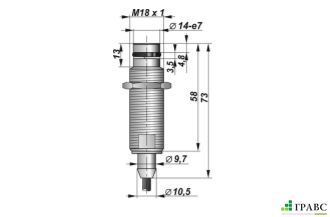 Индуктивный взрывозащищенный датчик SNI 12D-1,5-S резьба М18х1