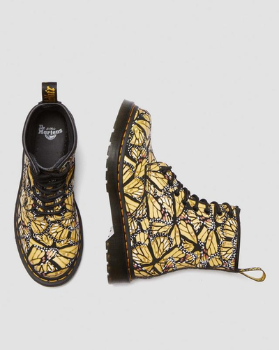 Ботинки Dr Martens 1460 Pascal Butterfly Print Suede Yellow