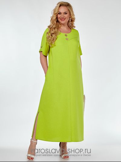 Стильное женское платье в салатовом оттенке