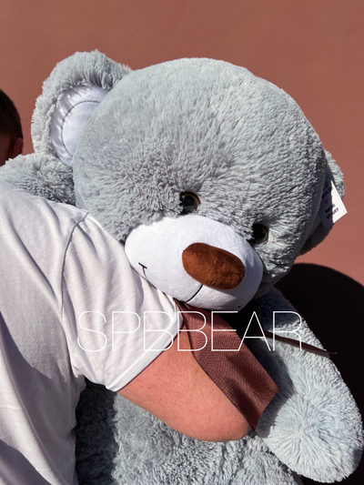 Большой плюшевый медведь 135 см серый Михель