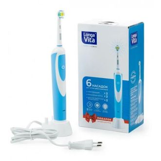 Ротационная электрическая зубная щетка голубая, Professional Longa Vita