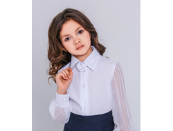 Д 5133 Блузка длинный рукав Белая роза р.116-170