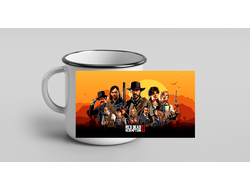 Кружка металлическая эмалированная RED DEAD REDEMPTION 2,РЕД ДЕАД РЕДЕМПТИОН 2  №6