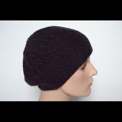 Берет с бисером вязаный женский Vizio Италия 6158 черный