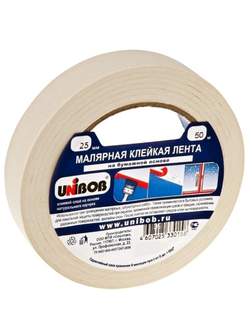 Клейкая лента малярная Unibob 25мм х 50м