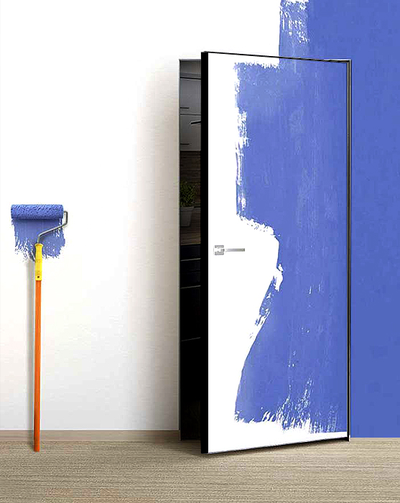 Дверь PX-0 Invisible  AL черная