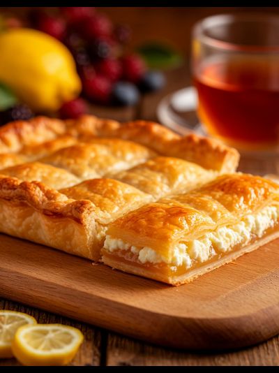 Пирог с творогом и лимоном