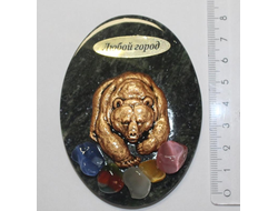 Магнит Медведь вид спереди, змеевик АМ-64.ОПТ