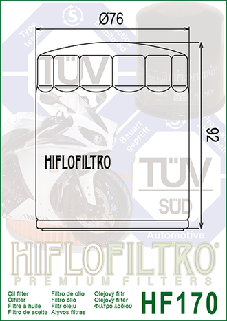 Масляный фильтр HIFLO FILTRO HF170C для Harley Davidson (63796-77, 63805-80A, 63805-80T, 63806-83)