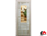 Дверь Наборная Эконом со стеклом «Веник» Липа Размер (с коробкой): 1,9м*70см