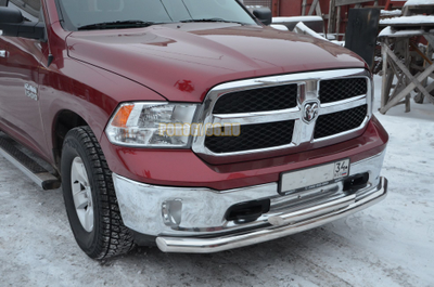 Защита переднего бампера двойная d76/60 для Dodge RAM 1500