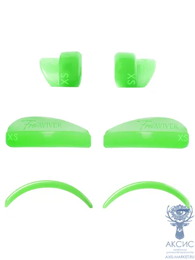 FreiAVIVER Силиконовые валики глянец (зеленый), XS