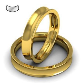 Обручальные кольца вогнутые из жёлтого золота