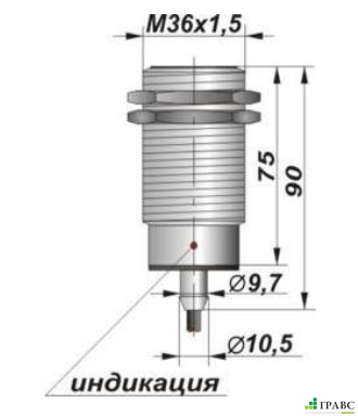 Индуктивный датчик цилиндрический с резьбой И51-NO-DC (М36х1,5)