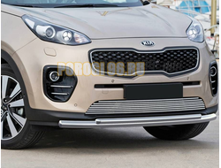 Защита переднего бампера двойная d57+d42 для Kia Sportage (2018-2021)