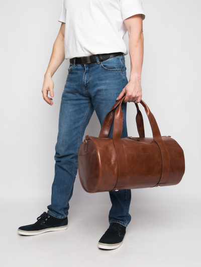 Кожаная дорожная сумка Faenza Premium cognac (арт. 
4033-03)