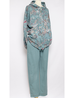 КОСТЮМ ХУДИ И БРЮКИ "МОЛНИЯ ВЬЮН" бирюзовый до 56р.