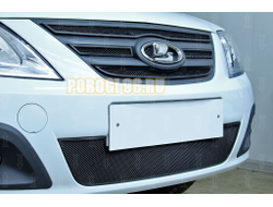 Защита радиатора для Lada Largus 2019-2021 (4 части) black верх