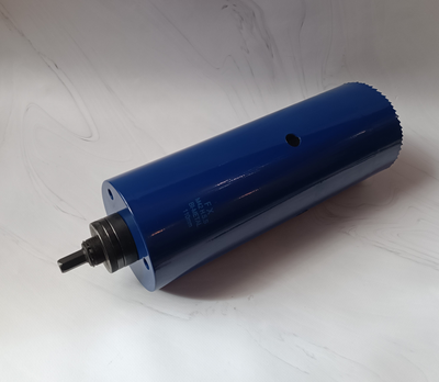 Биметаллическая коронка 110 мм глубина 300 мм с держателем 13 мм