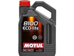 Масло моторное ОРИГИНАЛЬНОЕ 100%  MOTUL 8100 Eco-lite 0W-20, 5 л (ФРАНЦИЯ)