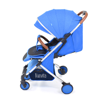 Коляска прогулочная Nuovita Giro Blu, Argento/Синий, Серебристый