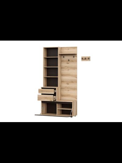 Берген вешалка с зеркалом прихожая Дуб делано/Венге